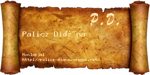 Palicz Diána névjegykártya